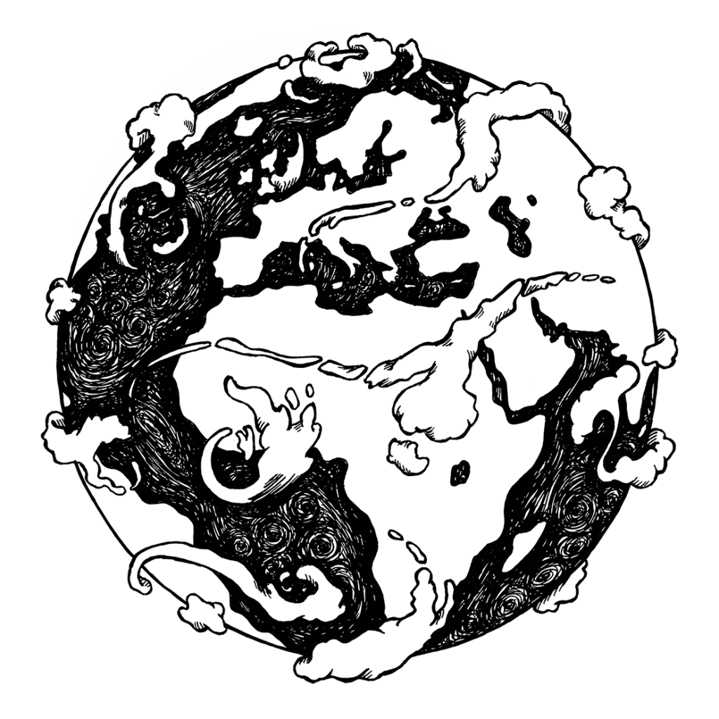 Earth Black Tintenzeichnung / Ink drawing Soph's Sketchpad