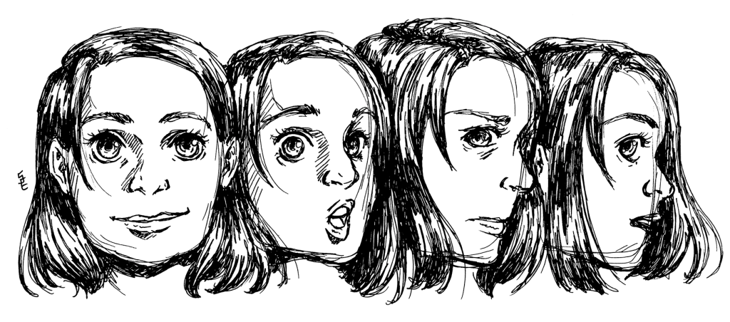 Tintenzeichnung einer Kopfdrehung / Ink Sketch of a Head Turn Soph's Sketchpad