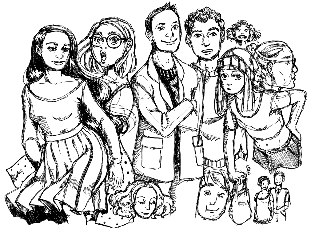 Ink Sketch of People