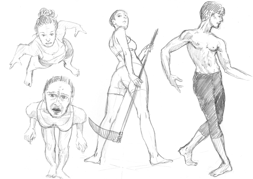 Back to the Basics pencil ketches to train poses