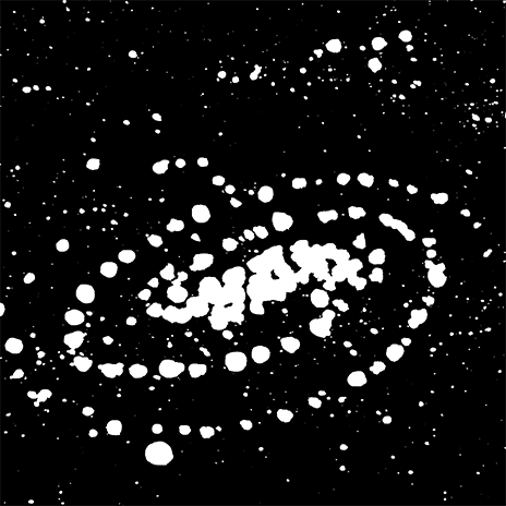 Thumbnail of Space Stripes Drawing - Opaque White on Black Paper