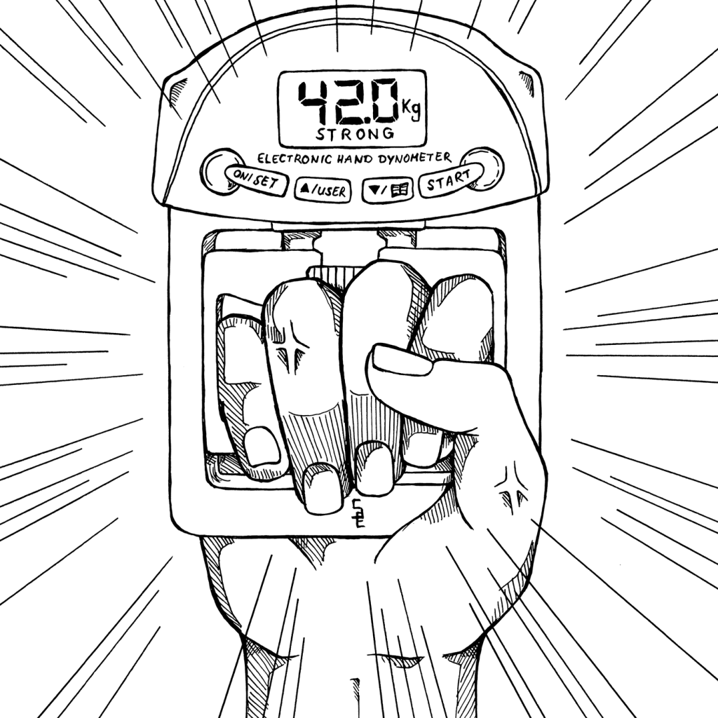 Comic Illustration Handgrip Strength and Hypnotic Suggestion Pic 3