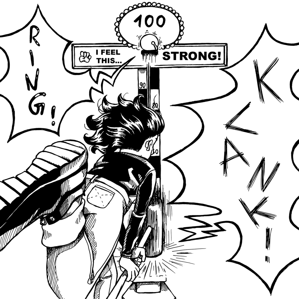 Comic Illustration Handgrip Strength and Hypnotic Suggestion Pic 4