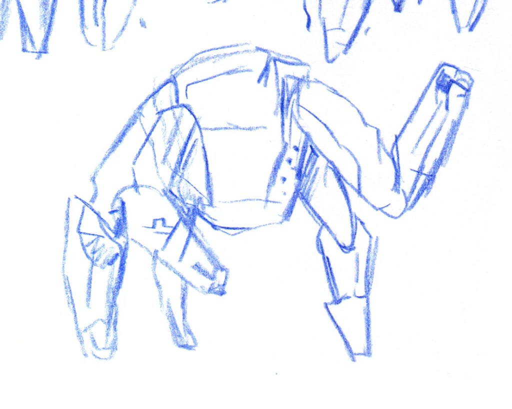 Movie!Rocky studies in blue colored pencil thumbnail